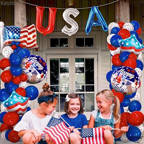 Miniatura 2 de KatchOn, Juego de decoración de globos del 4 de julio, grandes, 26 pulgadas, paquete de 36 unidades, decoración de globos de Estados Unidos, globo