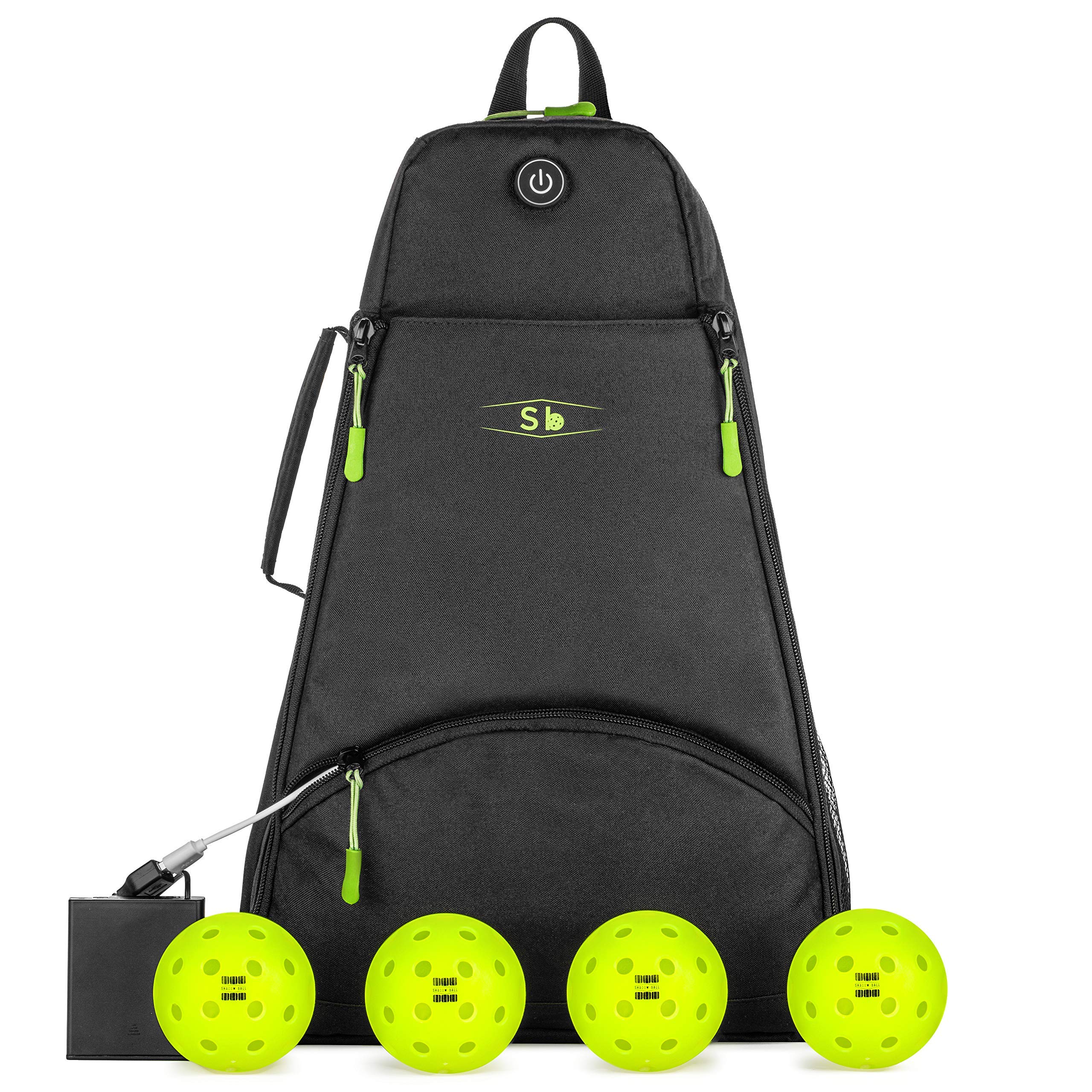 Shadow-Ball Pickleball, Tennis, Sling Bag with 4 Glow in The Dark Pickleballs That Will Charge Any Glow in The Dark Item