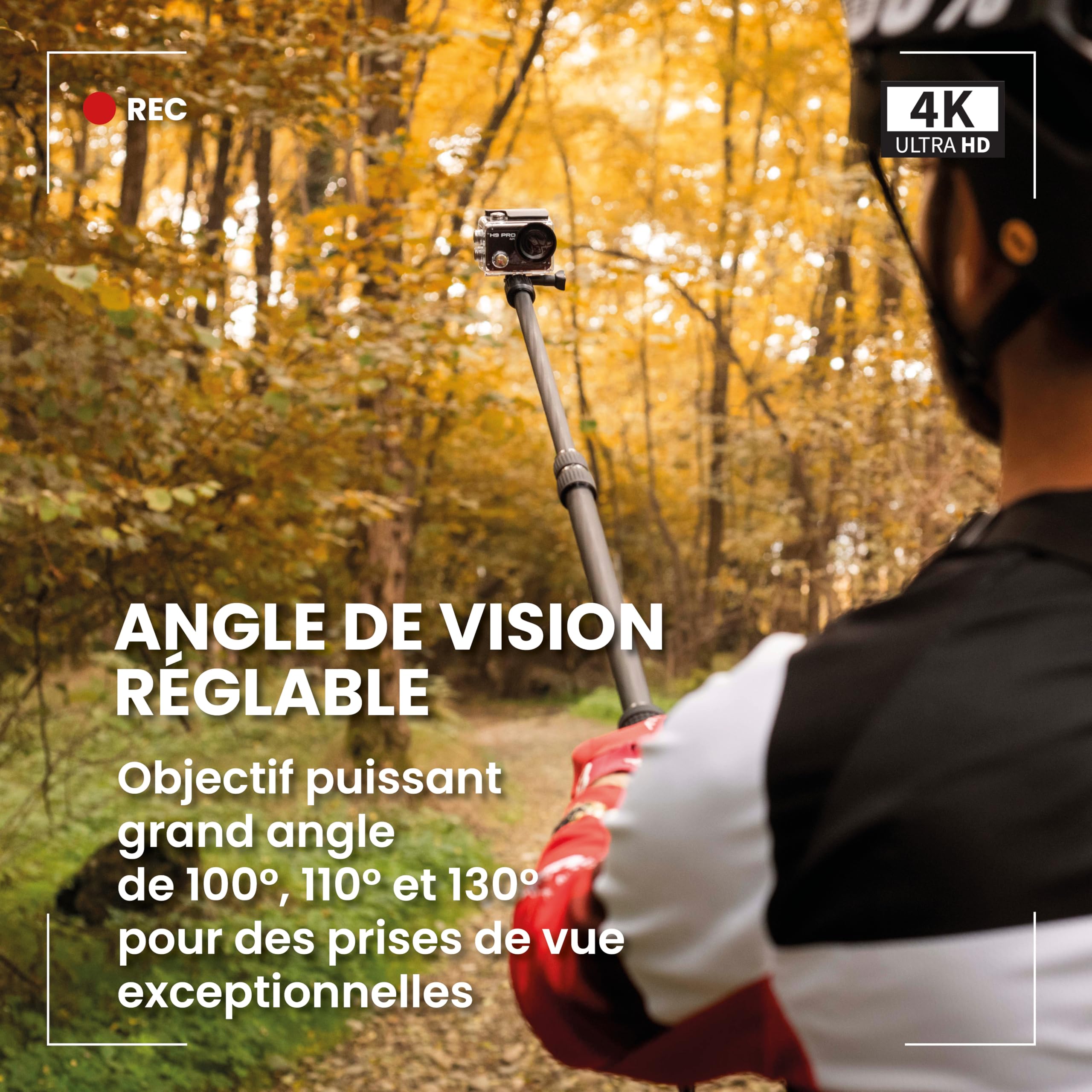 Midland - Camera Sport 4K H9 Pro WIFI Remote Control, Camescope Caméra Video Plongée Sportive, Appareil Photo Sous Marin 30m Autonomie 2H 30fps Photo 20MP, Touchscreen IPS 7 Modes, Contrôle Smartphone