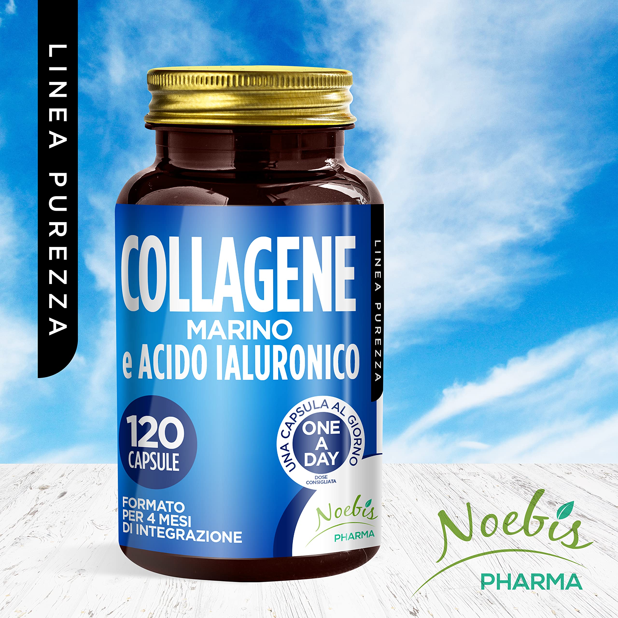 Collagene Marino e Acido Ialuronico: Integratore per Pelle, Ossa e Articolazioni | 120 Capsule - 4 Mesi di Fornitura