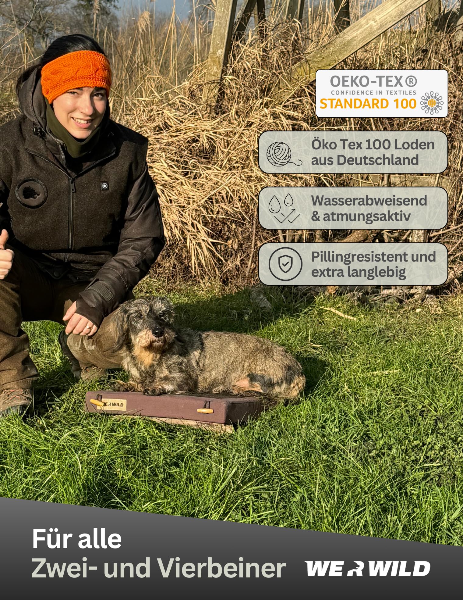 Beheizbares Sitzkissen - Zusammenrollbares Jagd Sitzkissen - Outdoor Heizkissen aus hochwertigem Loden - Wärmendes Sitzkissen Cocoon Cushion