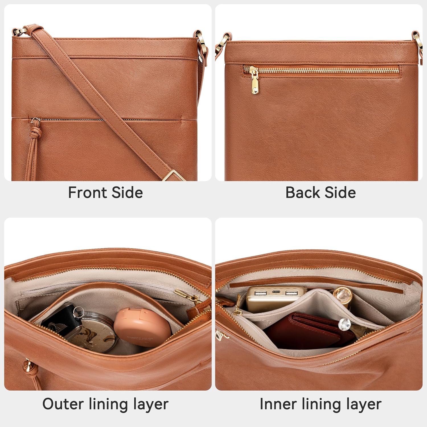 nuoku Small Crossbody Bags for Women Lightweight Purse, Large Capacity Soft Crossbody Bag for Travel, Casual, Work - Image 4