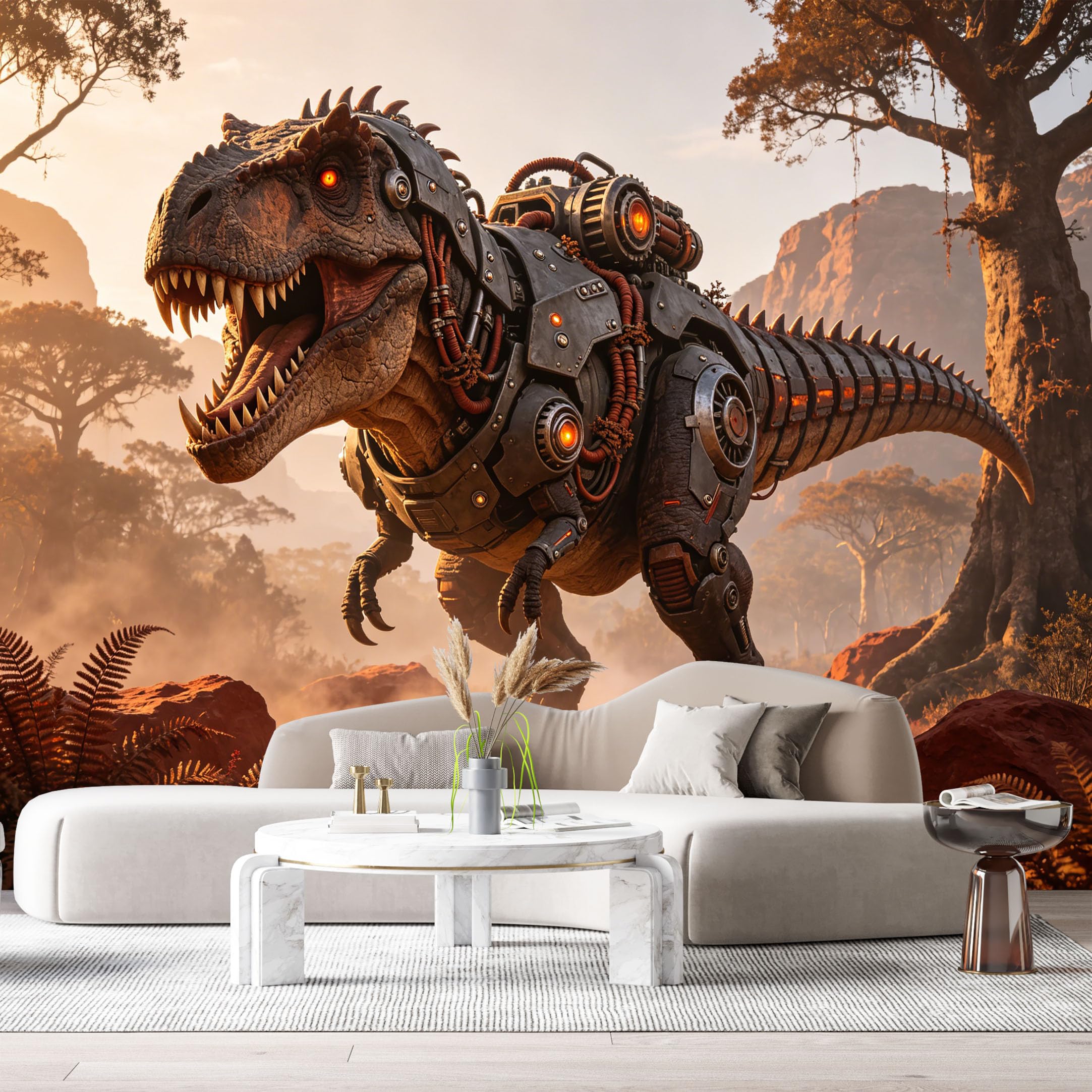Custom Size Wall Mural Beast Mech Cybernetic Futuristic SciFi Robot SelfAdhesive Art Prints Removable Large Wallpaper Esports Room Game Room Tenant Room Studio