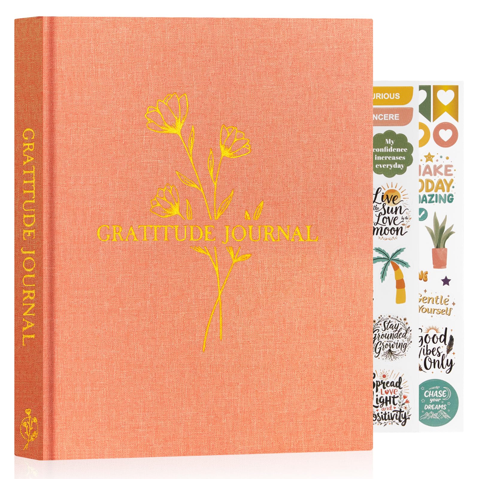 Lanpn Daily Gratitude Journal for Woman Men, The 5 Minute Gratitude Diary with Prompts, Linen Mindfulness Affirmation Positivity Planner, 156 Page Better Every Day Reflection Guided Notebook
