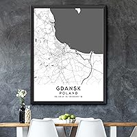 Vista 5 de Mapa de Gdansk, Polonia, Light 2 (16x20)