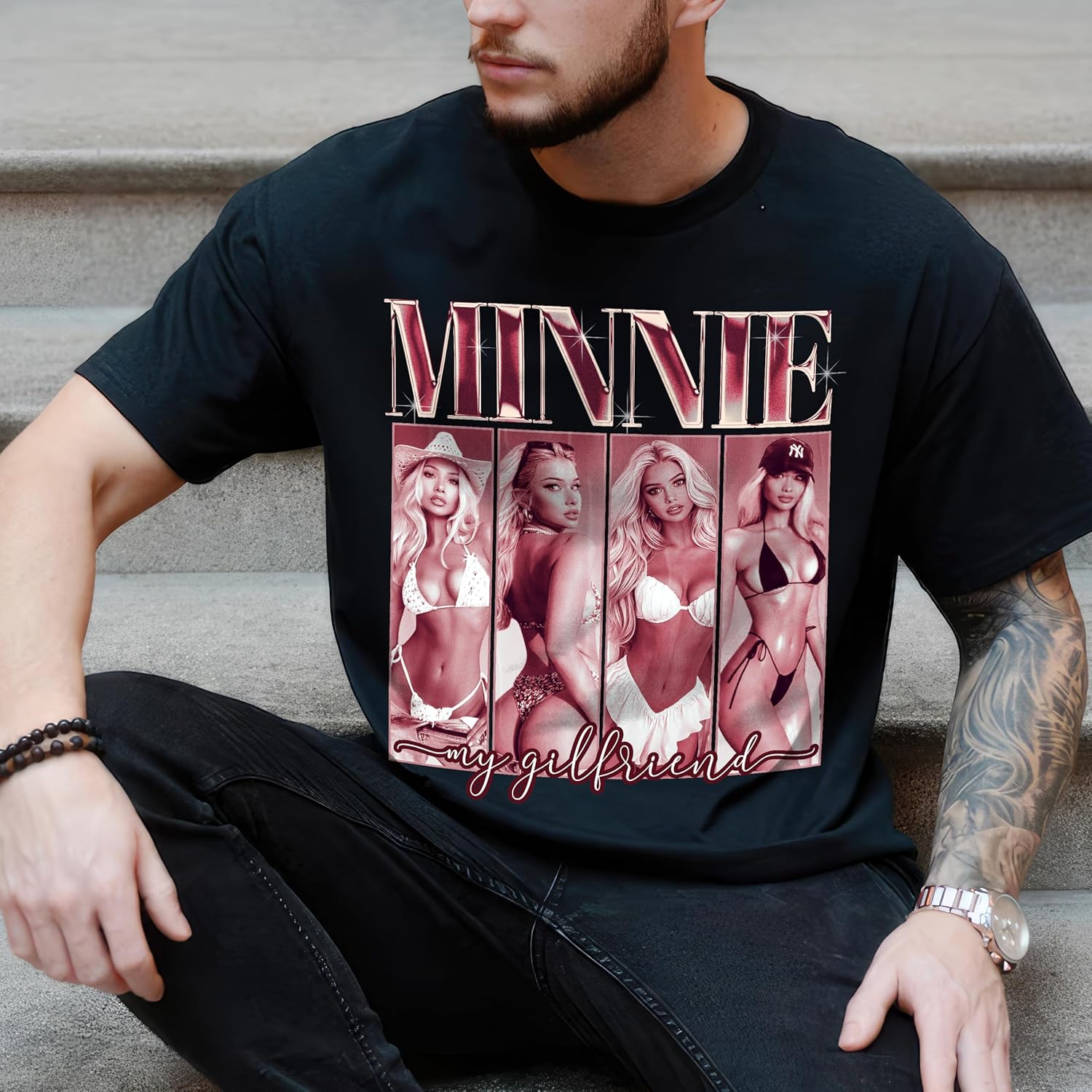 JIX & JOKY Custom Your Own Bootleg Rap Tee Custom Girlfriend Face Shirt for Boyfriend Vintage Birthday Valentine Shirt - Image 2