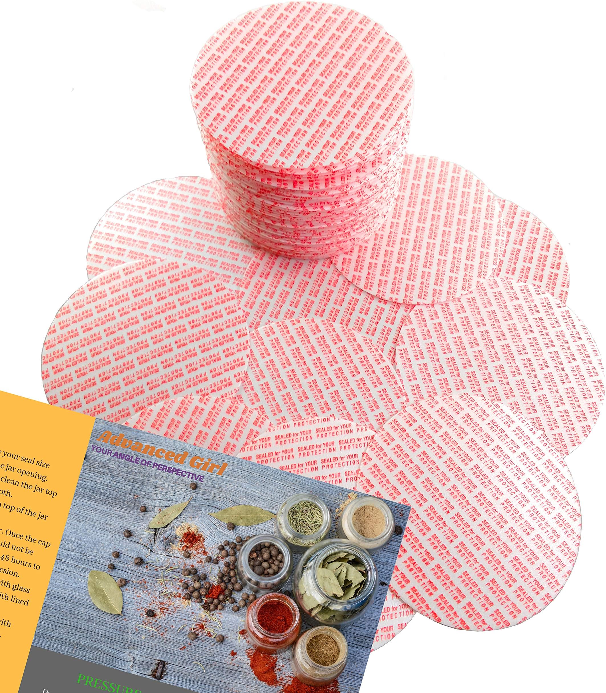 Pressure Sensitive Torque Activated Cap Seals Liners -83 mm (3.26") Made in USA-50 PCS - for Wide Mouth Glass & Plastic Ball Mason Canning Jars - No Induction Sealer Needed