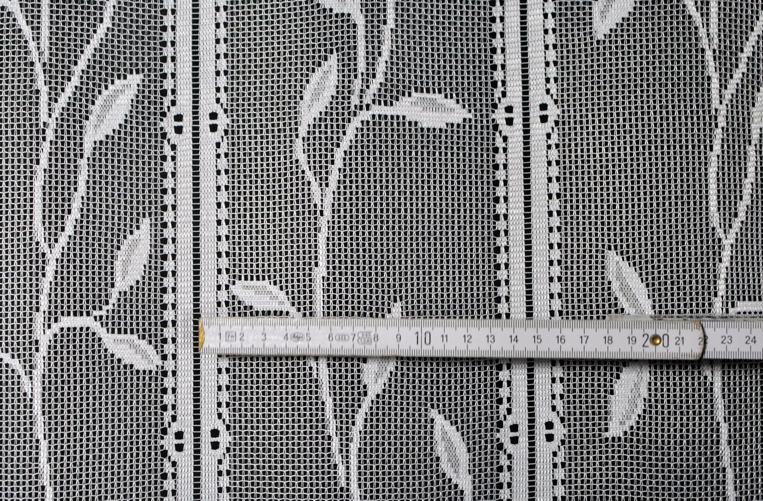 Scheibengardine Raffrollo Blätterranke 210x130,5 cm H/B Weiß Bistrogardine Vorhang Küche 1er Pack