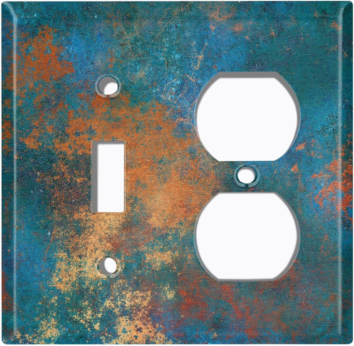 Metal Light Switch Plate Outlet Cover Image of Metal Patina MET017