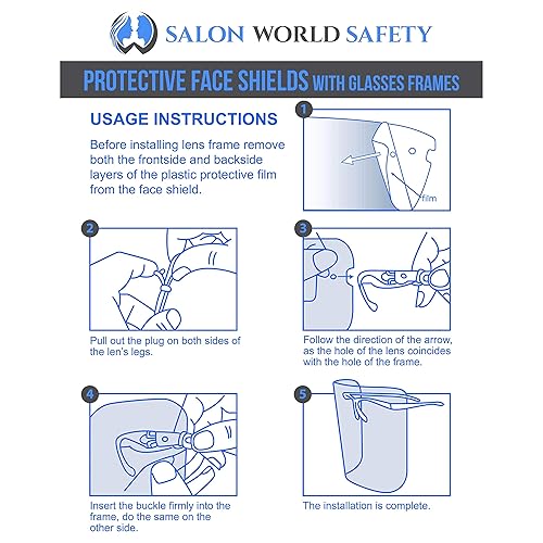 Miniatura 37 de TCP Global Salon World - Protectores faciales completos con marcos de gafas (paquete de 10), ultra transparentes para proteger los ojos, la nariz