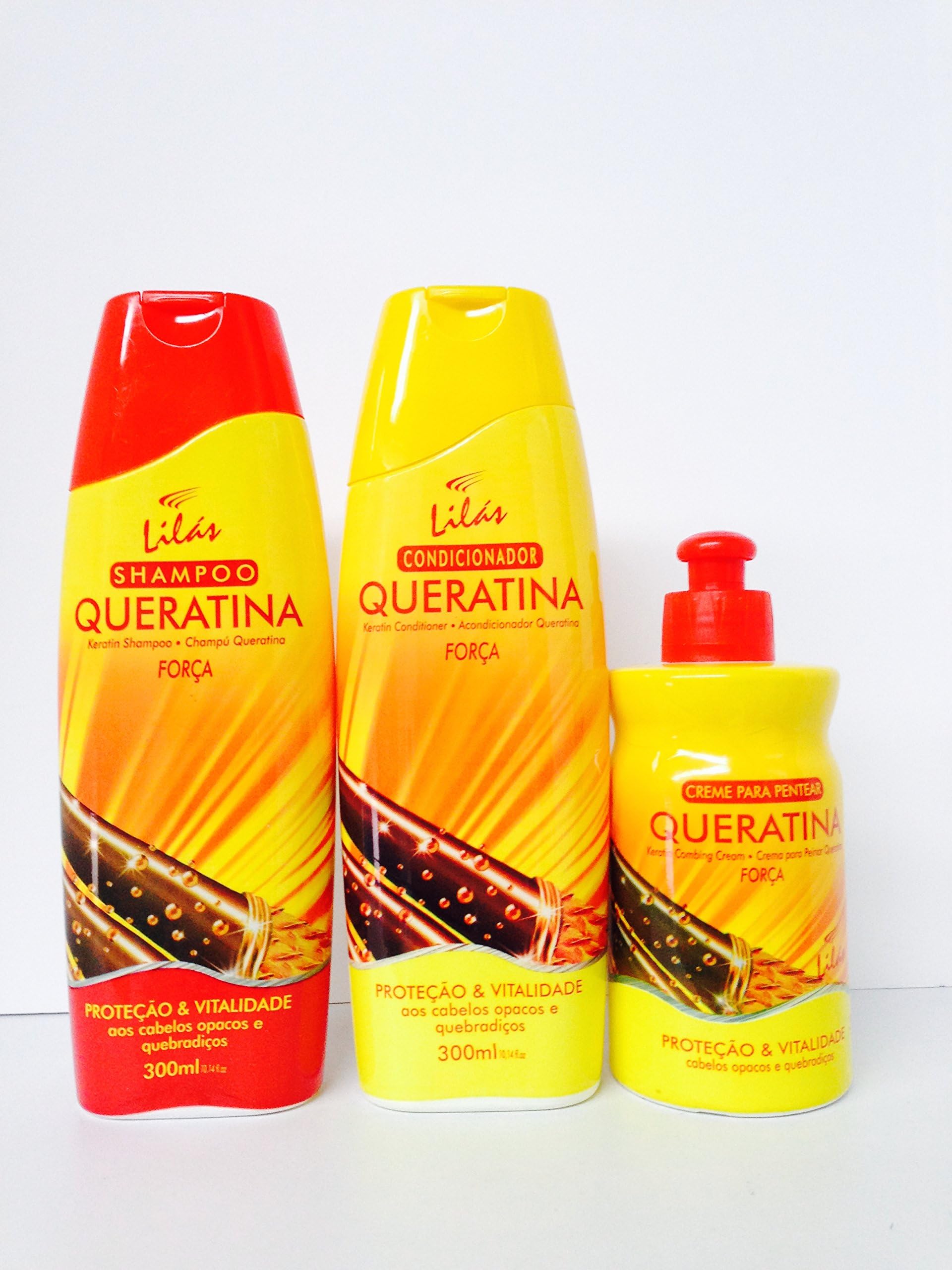 Keratin Shampoo 10.14 Oz, Keratin Conditioner 10.14 Oz and Keratin Combing Cream 10.14 Oz