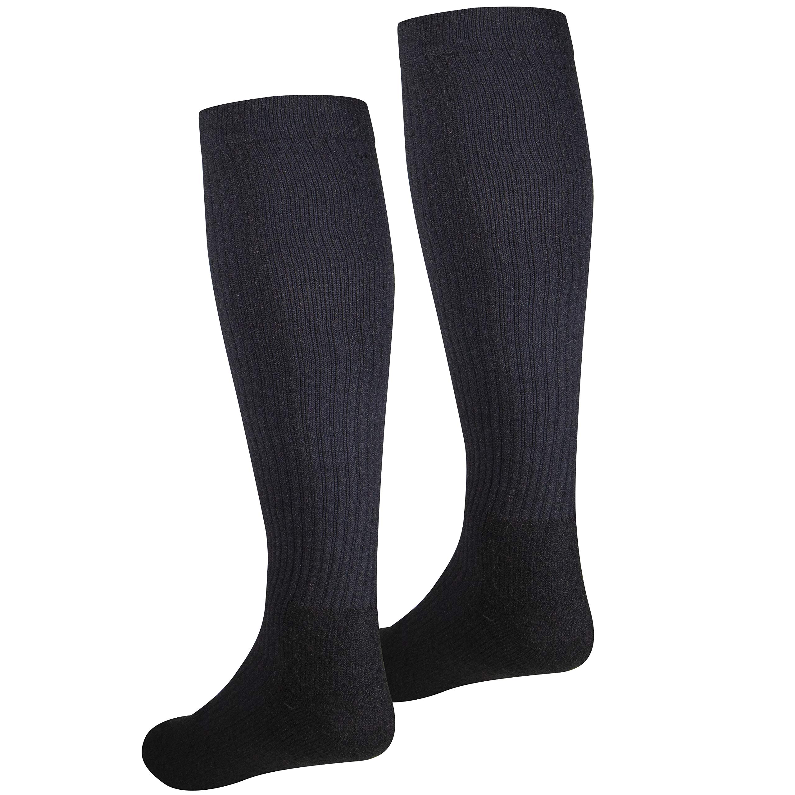 NuVein Compression Socks, 15-20 mmHg Support for Men, Padded Cushion Foot, Knee High, Closed Toe, Black, X-Large