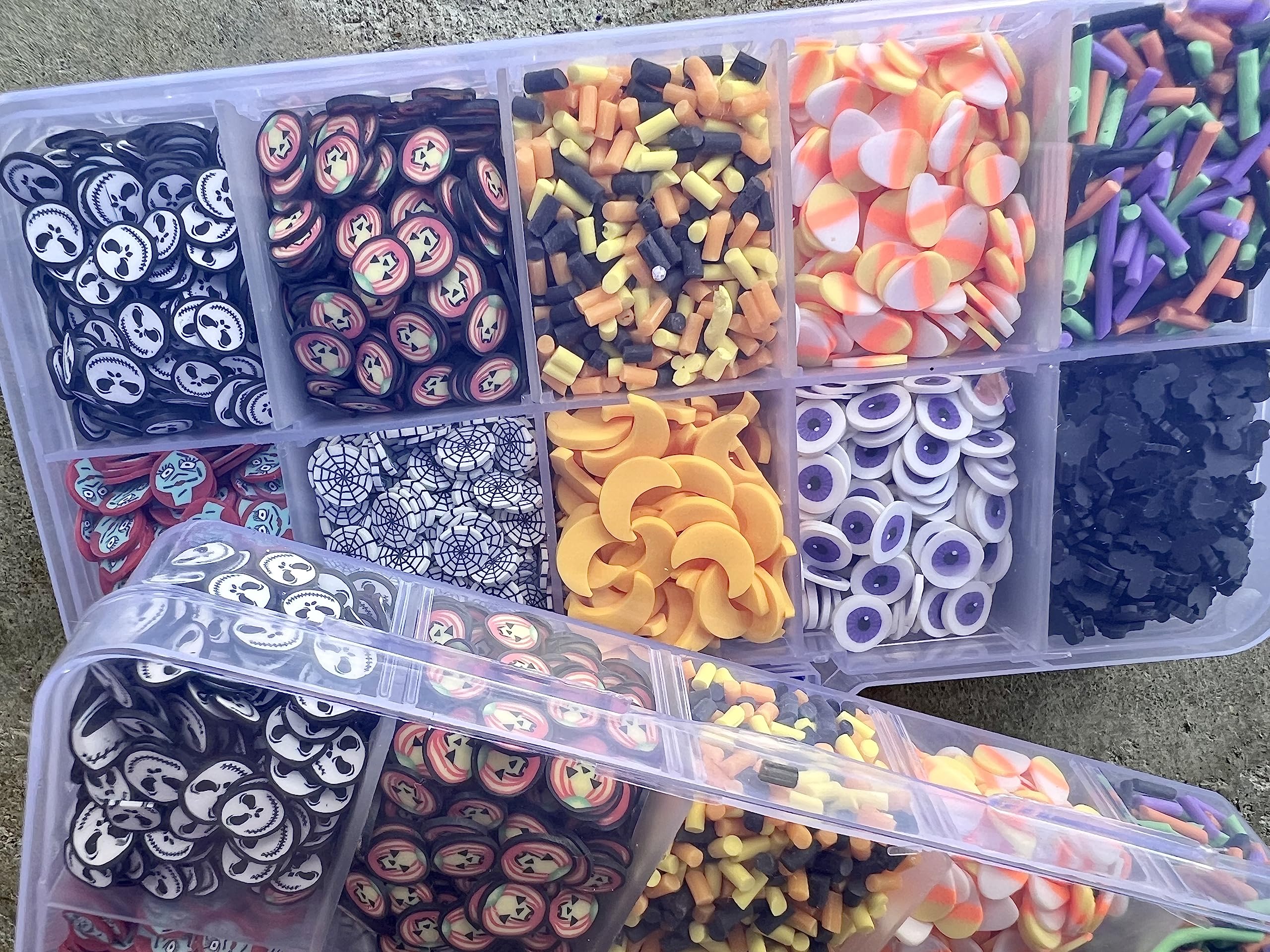 SBN Craft Supplies 70 Gram Halloween Fake Polymer Clay Candy Sprinkle Kit - Not Edible 10 Packs of Colorful Ice Sprinkles Decorations for Slime Snow Globe Tumbles Nail Art DIY