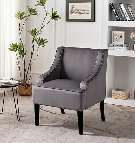 Miniatura 12 de Sillas decorativas de terciopelo para sala de estar, dormitorio, comedor y entrada, asientos decorativos con diseño elegante, brazos empotrados y