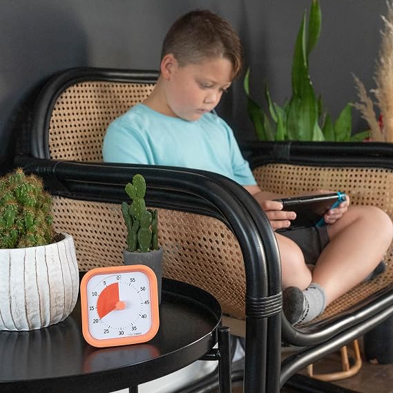 Time Timer Home MOD - 60 Minute Visual Timer Home Edition for Children - Homeschooling, Timer for School Desk, Office Table and Meetings with Silent Operation, TTM9-HDO-W