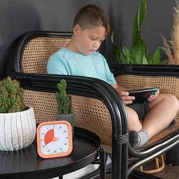 Time Timer Home MOD - 60 Minute Visual Timer Home Edition for Children - Homeschooling, Timer for School Desk, Office Table and Meetings with Silent Operation, TTM9-HDO-W