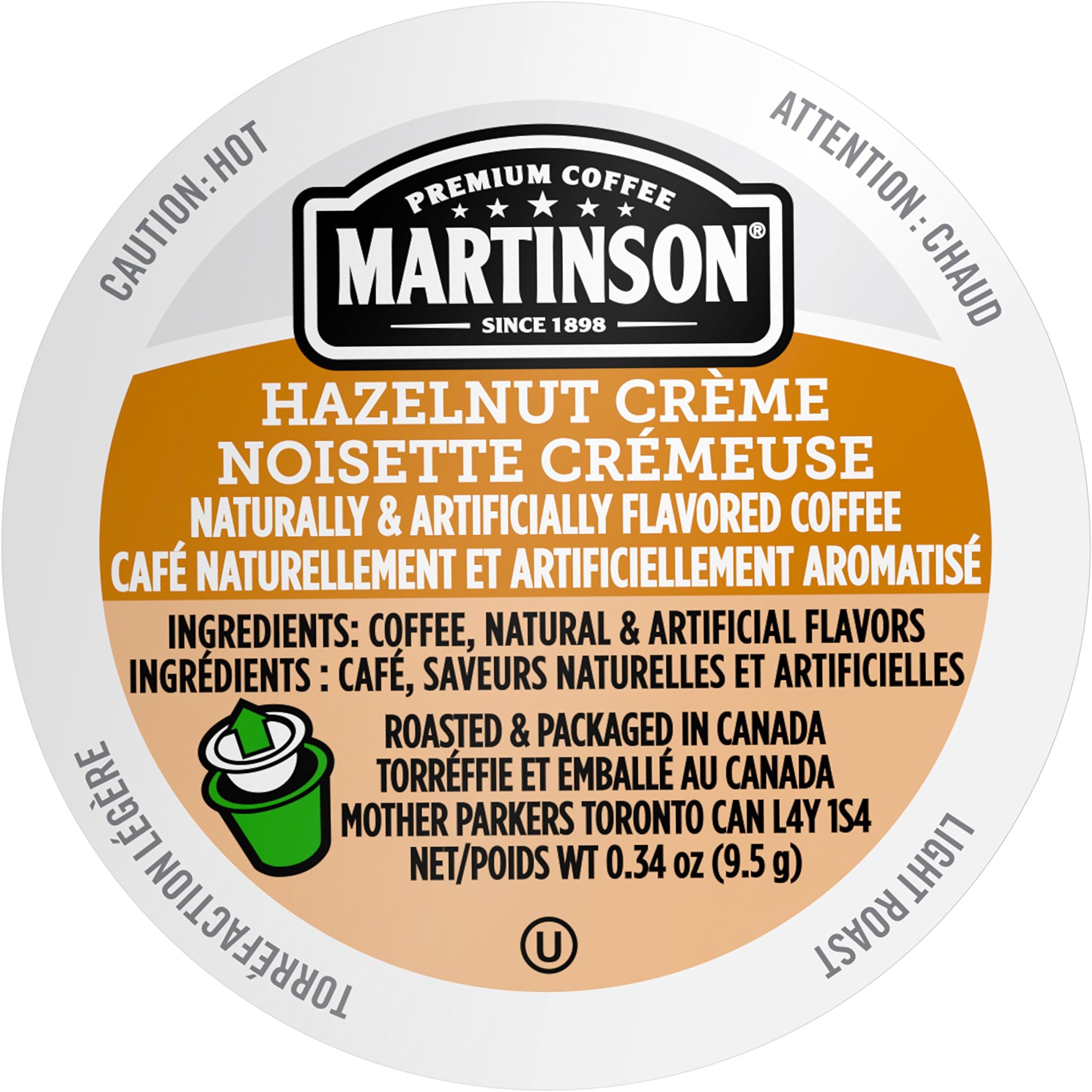 Martinson Single Serve Coffee Capsules, Hazelnut Creme, 24 Count (Pack of 4)