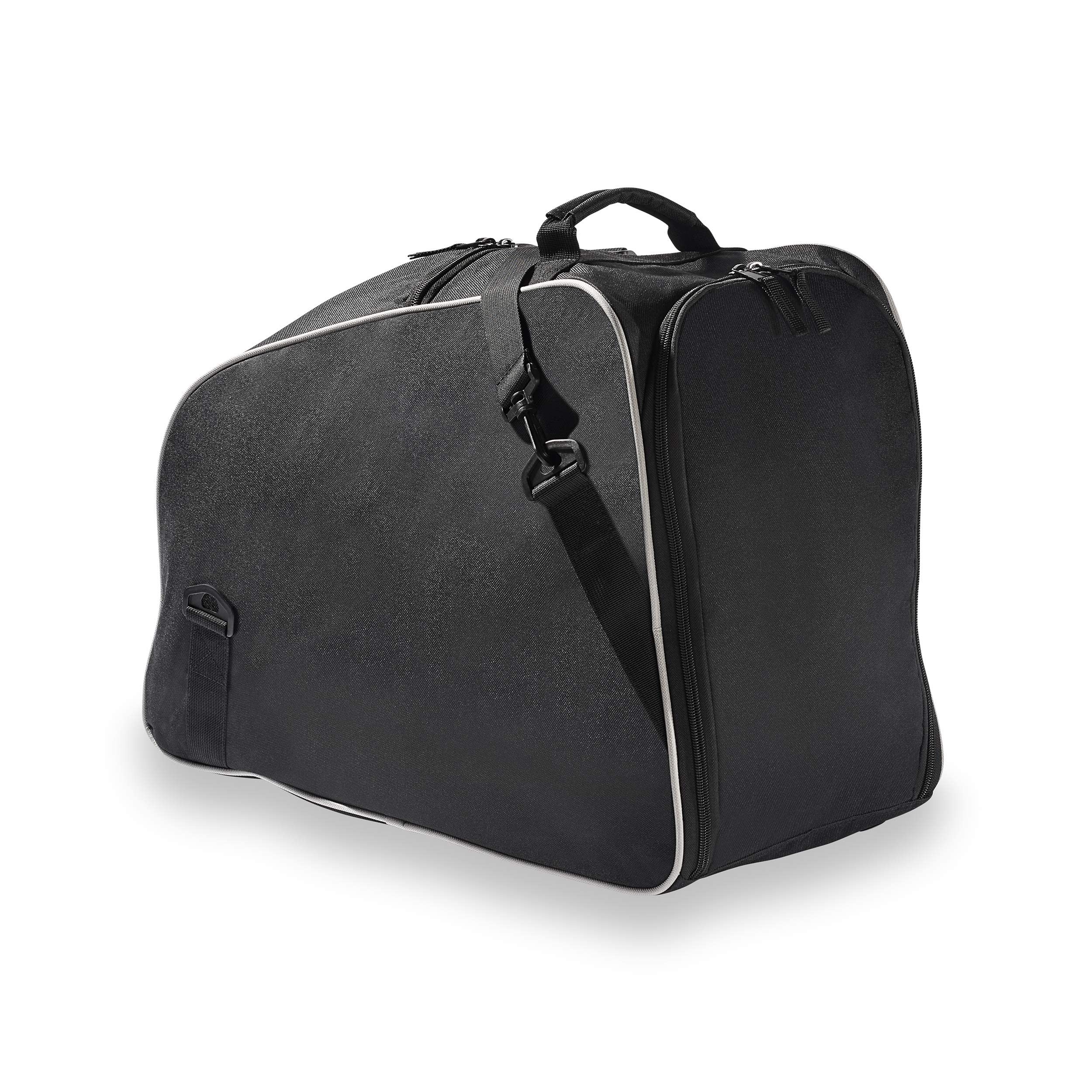 Black Crevice Bolsa para Botas y Casco de esquí I Bolsa para Botas de esquí/Snowboard y Casco Ajustable con Gran Compartimento Principal y secundario con Cremallera I tamaño: 53x26x39cm