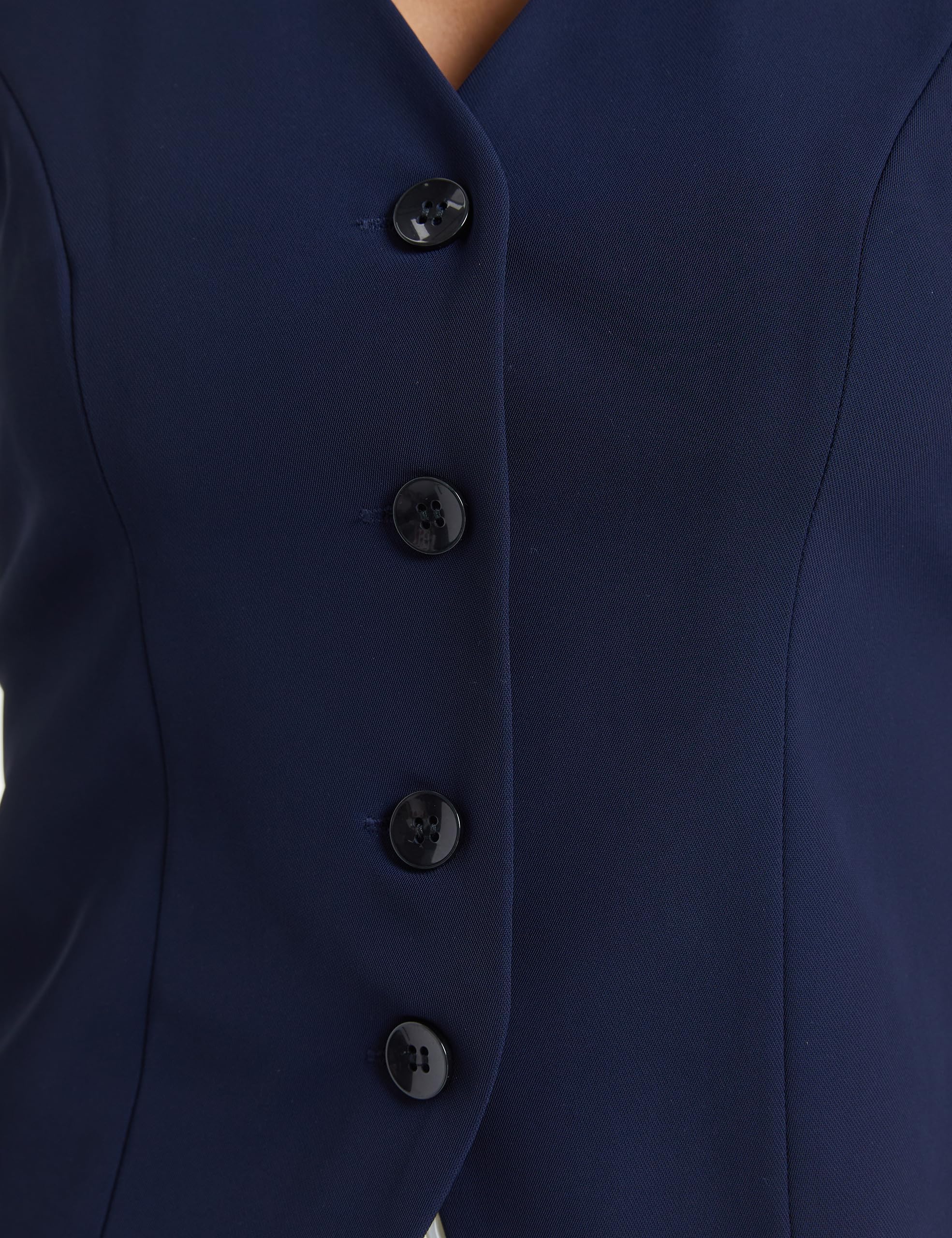 Weste Damen Ärmellos V-Ausschnitt Einreihig Business Casual Elegante Slim Fit