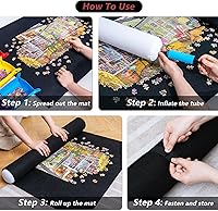 Vista 5 de Lavievert Tapete enrollable para rompecabezas con 6 bandejas de clasificación de colores, almacena y transporta rompecabezas de hasta 2000 piezas