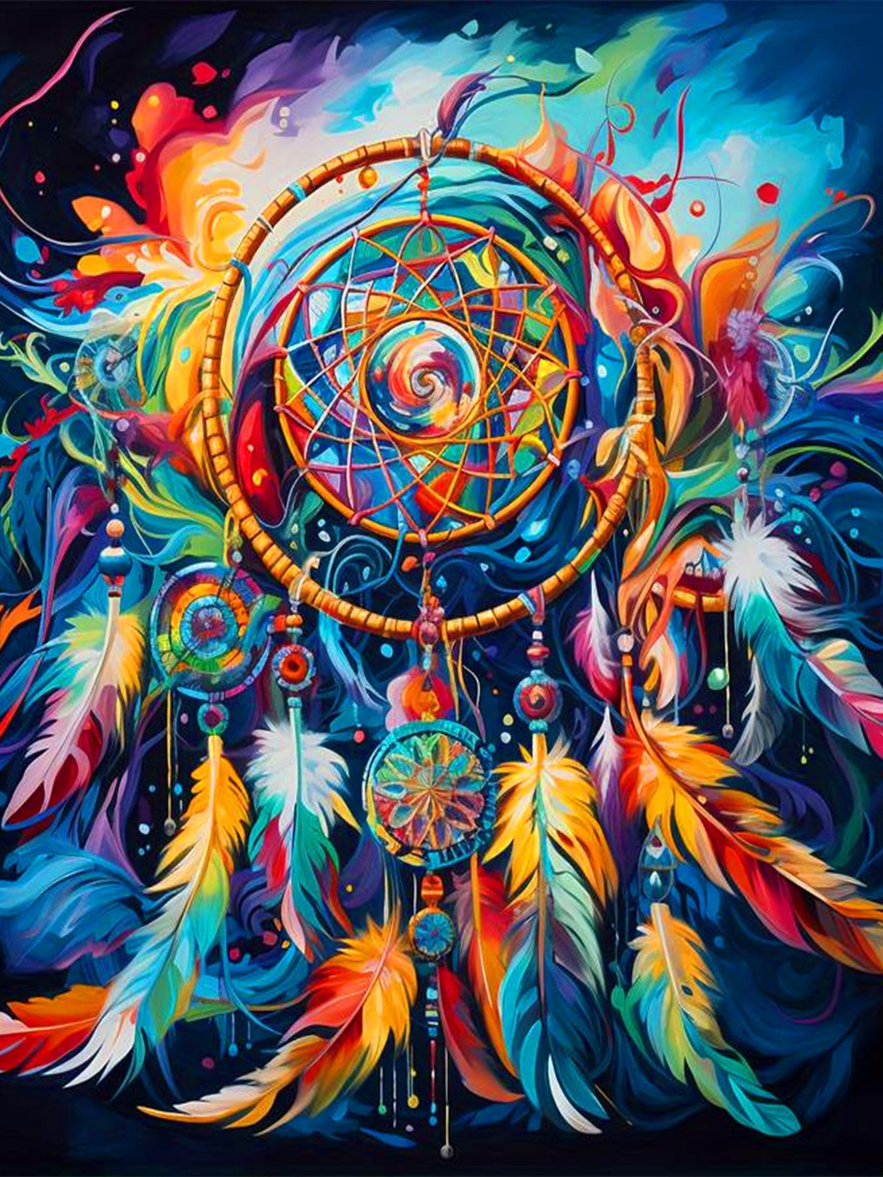 igoodom Dream Catcher Diamond Painting Kit for Adults, Diamond Art Kits for Beginners, Full Drill Round Gem Art Diamond Painting for Home Wall Decor Gift 12x16inch