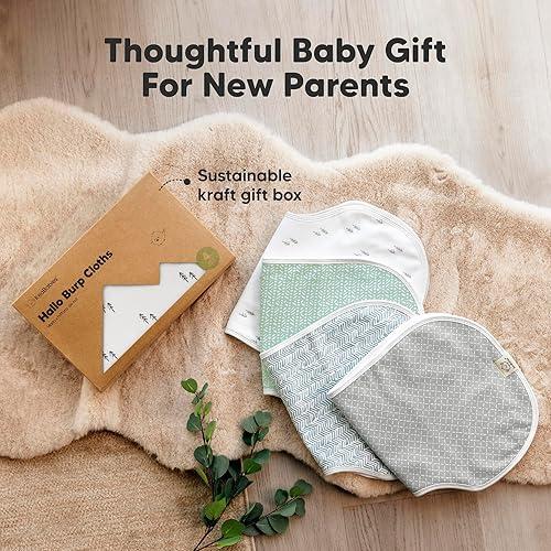 Miniatura 9 de KeaBabies Paquete de 4 paños para eructos para bebé, niña, niño, paño para eructos de algodón orgánico, extra grande, absorbente, suave, juego de