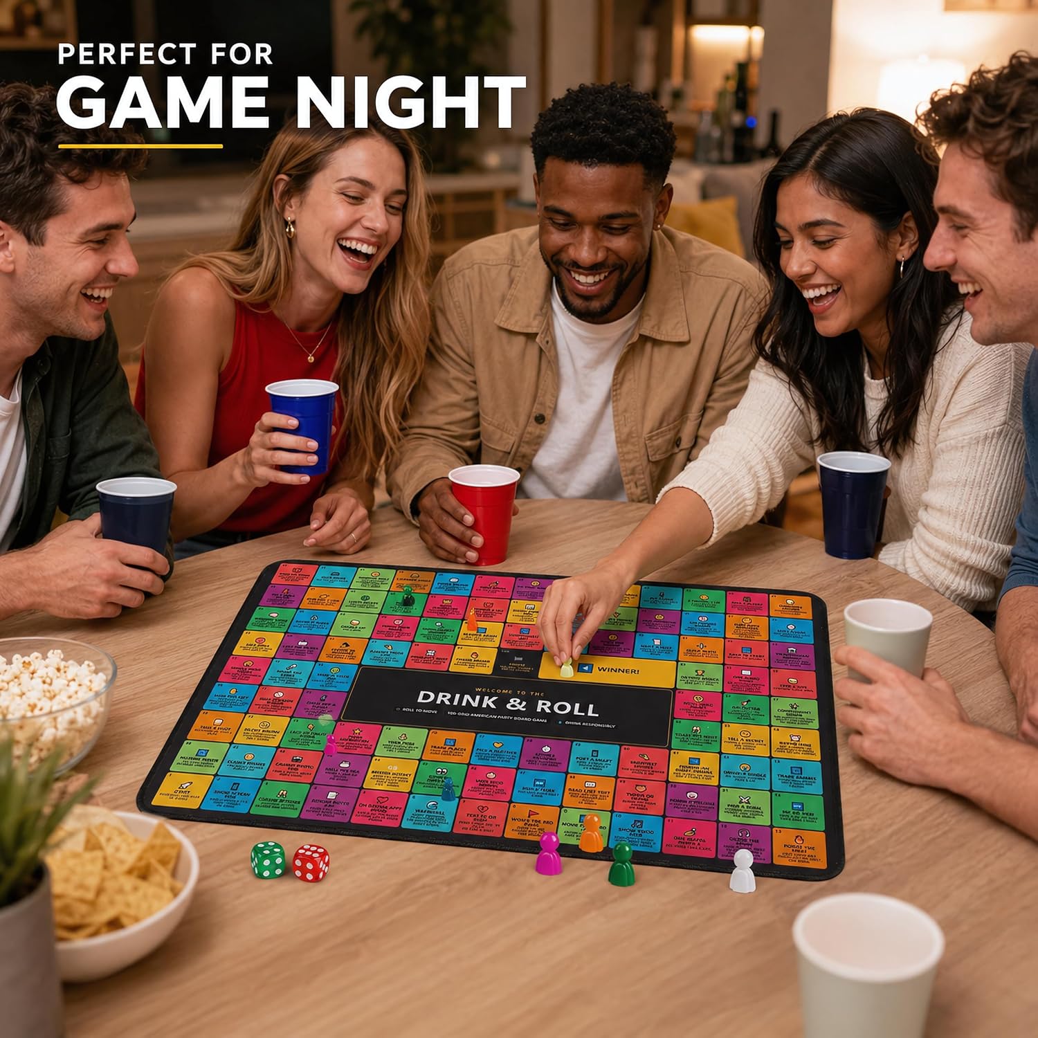 Drinking Board Games Mat Rubber Gaming Table Pad Drinking Games for Adults image 5