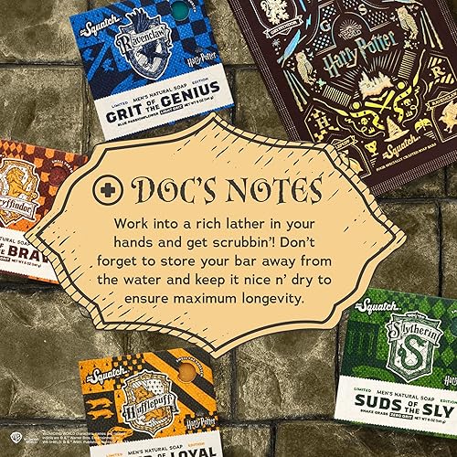 Miniatura 5 de Dr. Squatch Colección de jabón Harry Potter con caja de coleccionista  Jabón en barra natural para hombre  Paquete de 4 barras de jabón y caja de