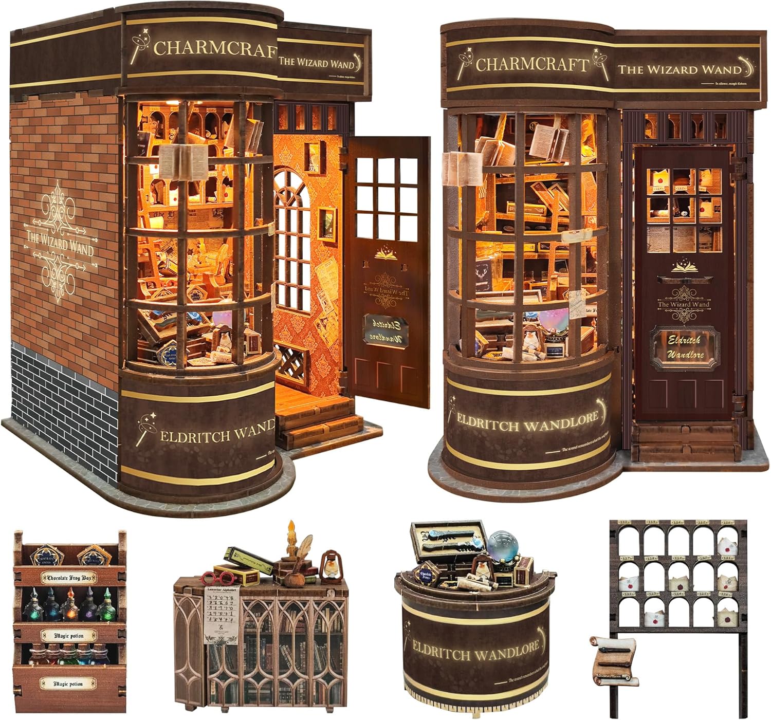 Book Nook Kit for Adults, Booknook DIY Miniature House Kit, 3D Wooden Puzzles for Adults, Wood Gifts for Book Lovers Women Friends - Magic Wand Shop