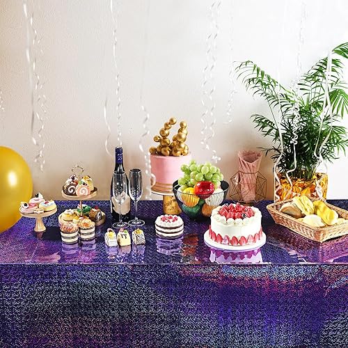 Vista 12 de Irenare Paquete de 3 manteles de plástico iridiscentes con láser, láminas holográficas para niñas, fiestas, bodas, discotecas, bailes, cumpleaños