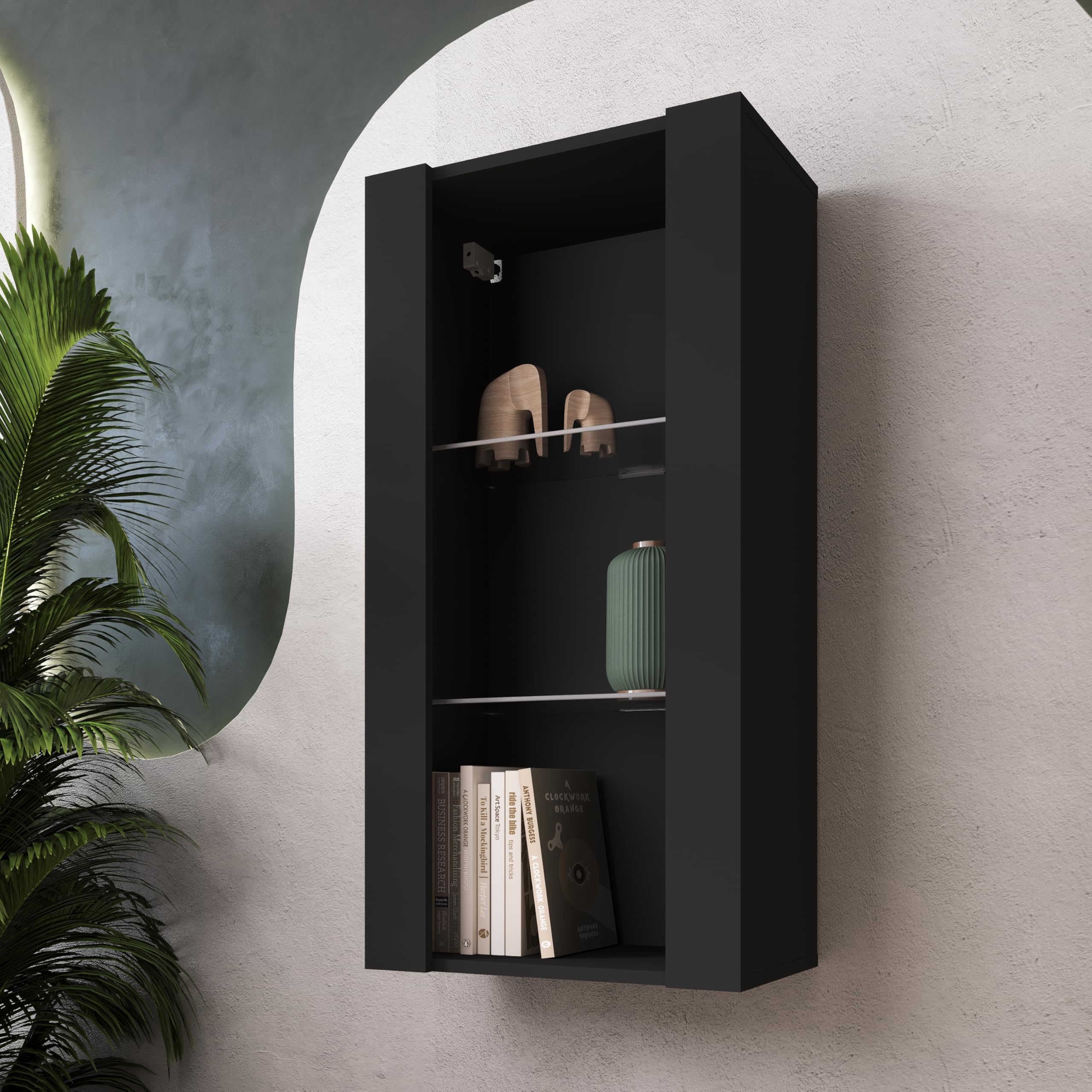 Komodee Vetrina Tivoli A2 Bianco/Nero 55x159x35 cm