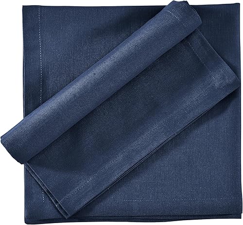 Miniatura 3 de Fingercraft Juego de 12 servilletas de tela de mezcla de lino y algodón, lavables, calidad premium, fiestas, bodas, servilletas de cena en inglete