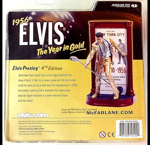 Miniatura 2 de McFarlane Toys Figura de acción Rock n Roll Elvis #4 Traje dorado