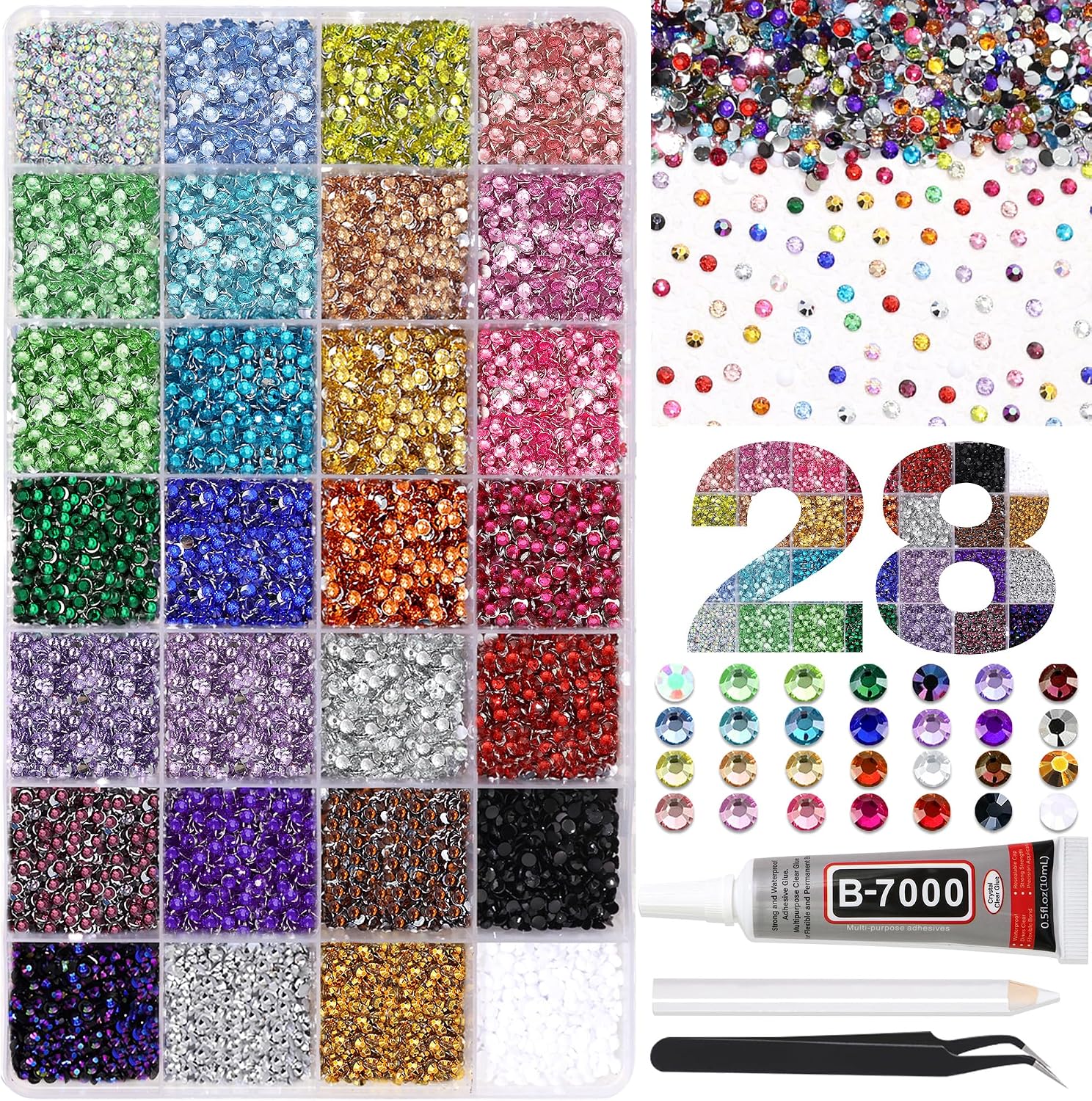 RODAKY Resin Jelly Rhinestones for Bedazzling Crafting,48 Color Rhinestones for Nails Art,3MM Nail Rhinestone and Gems,Nail Diamond Flatback Gems Crystals Charms for Nail Design DIY Makeup Decor