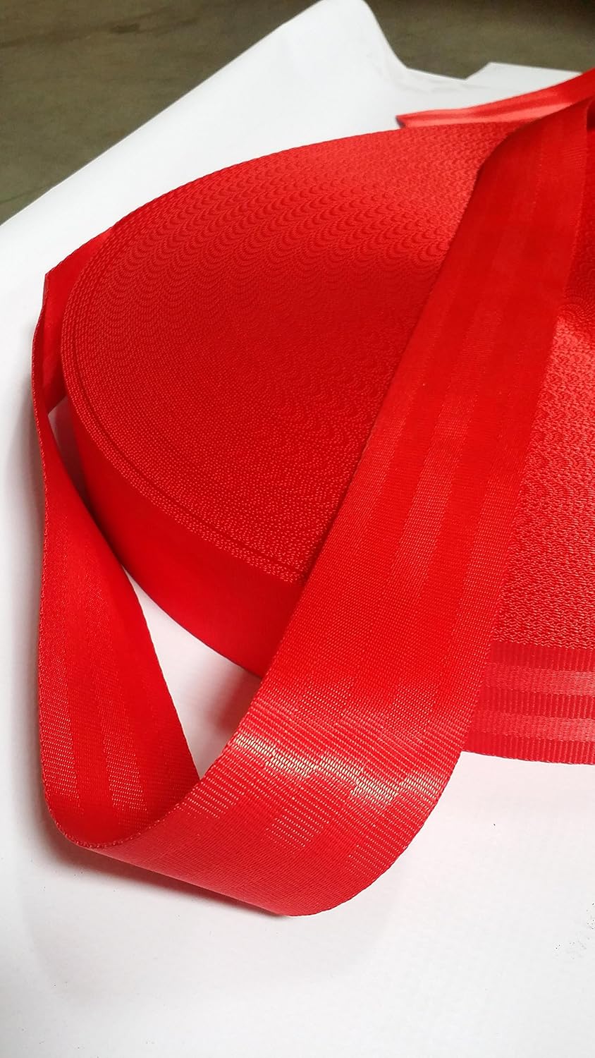 MTP Red 2 5cm x 10 Yards (Red) Seat-belt Black Polyester Webbing Strap Repair 5 Panel 5000 lbs 5 Panel (2 x 10 Yards, Red)