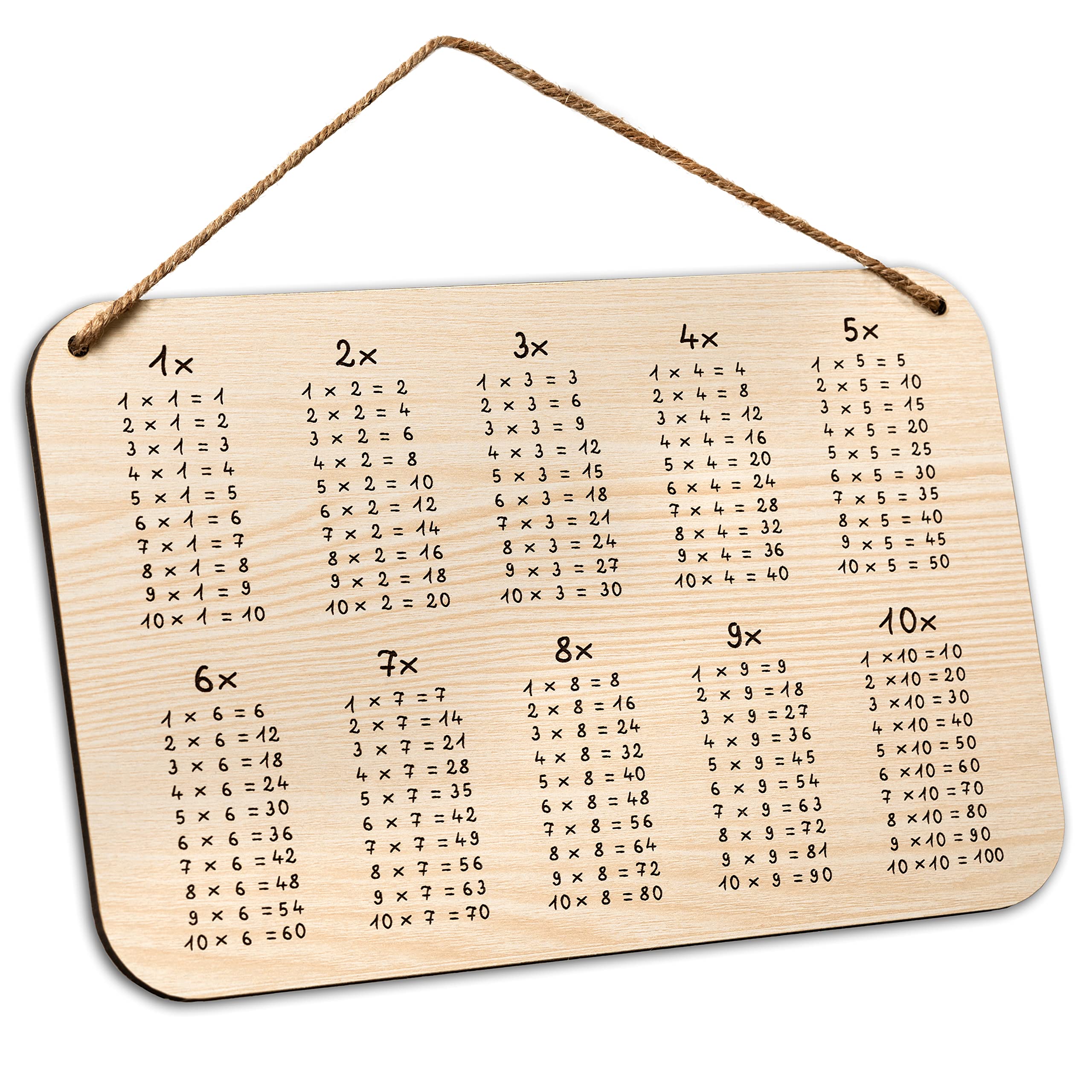 Lavagna Educativa 1x1 In Legno | Idea Regalo Per Inizio Scuola (22x14 Cm) Glitzkind