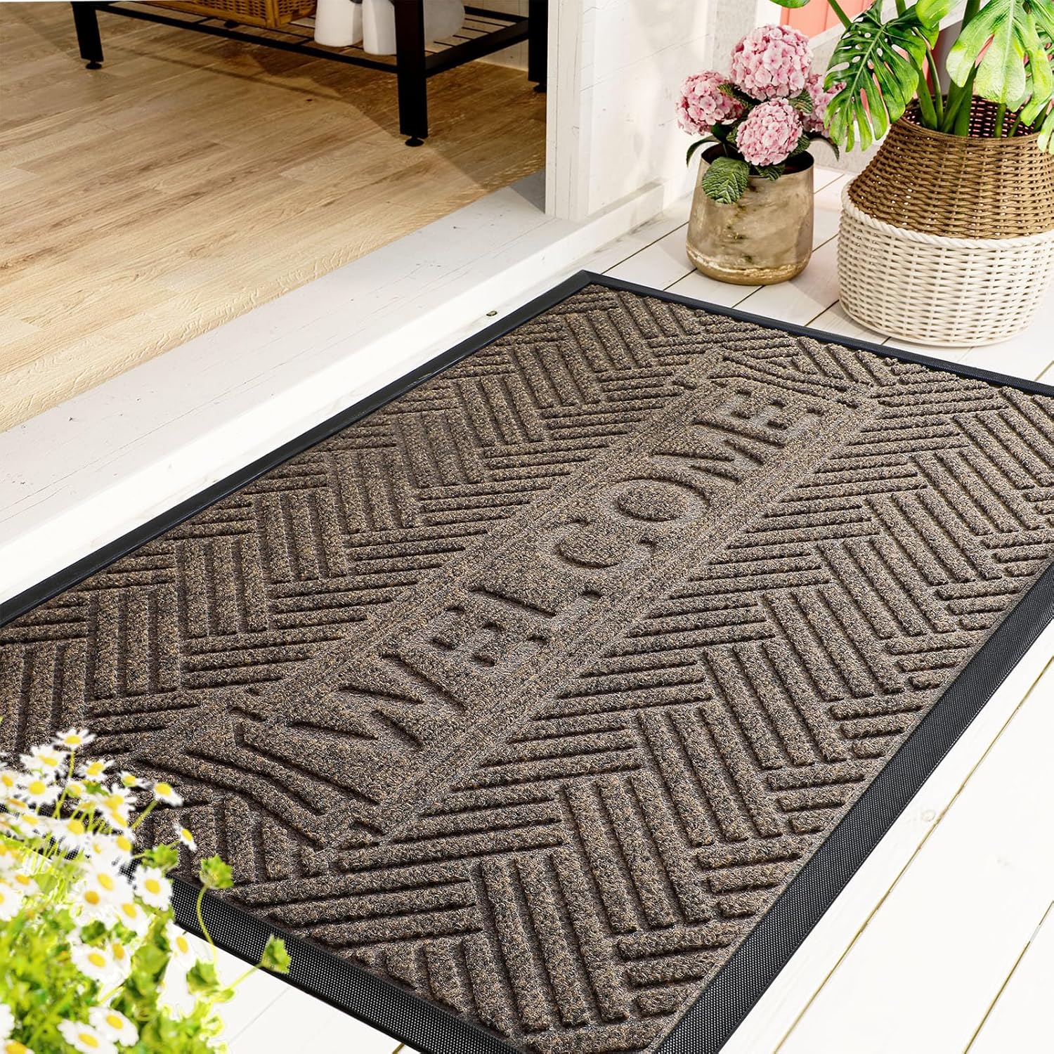 Mibao Door Mat Indoor Outdoor, Waterproof AllSeason, All