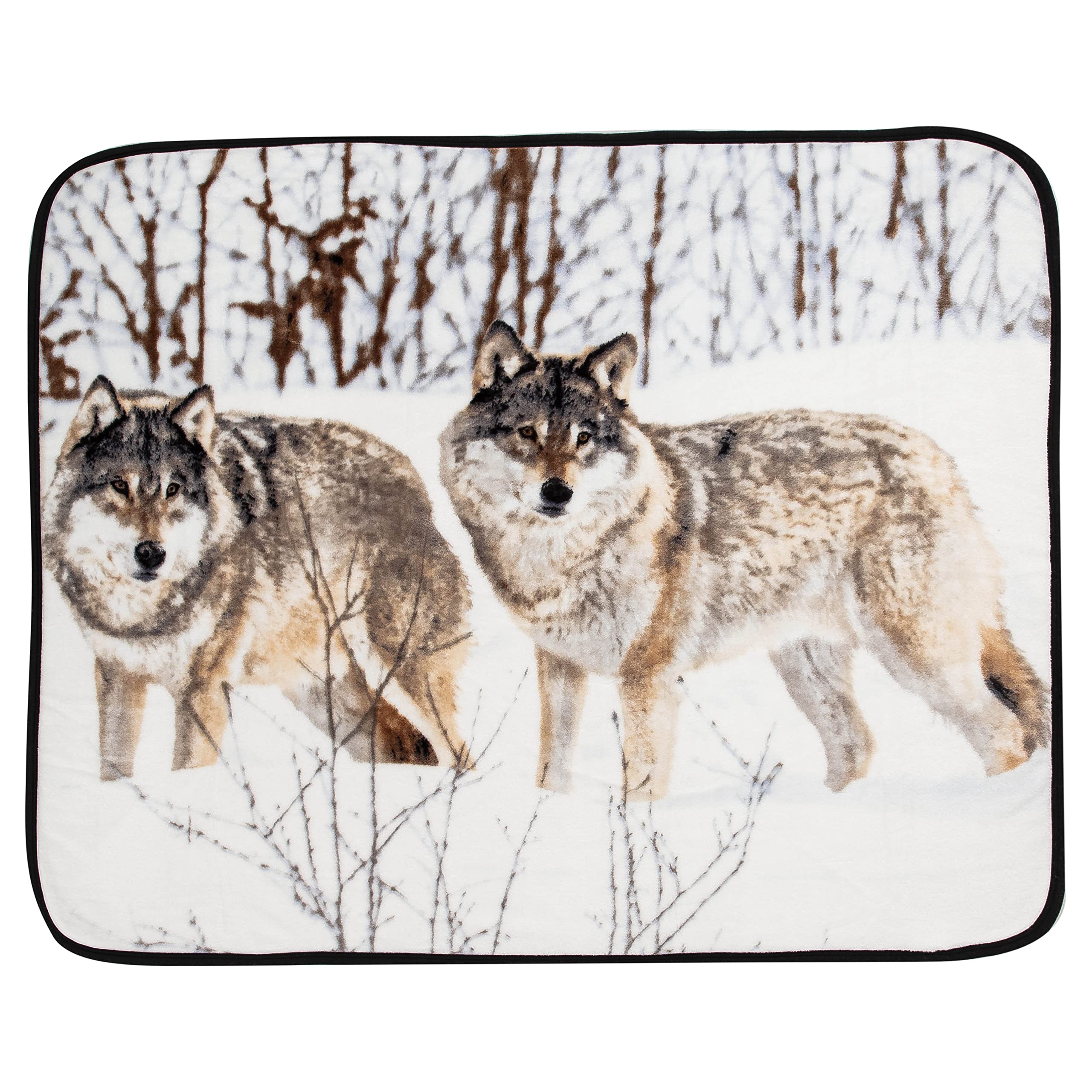 Northwest Winter Wolves Raschel Throw Blanket, 50" x 60"
