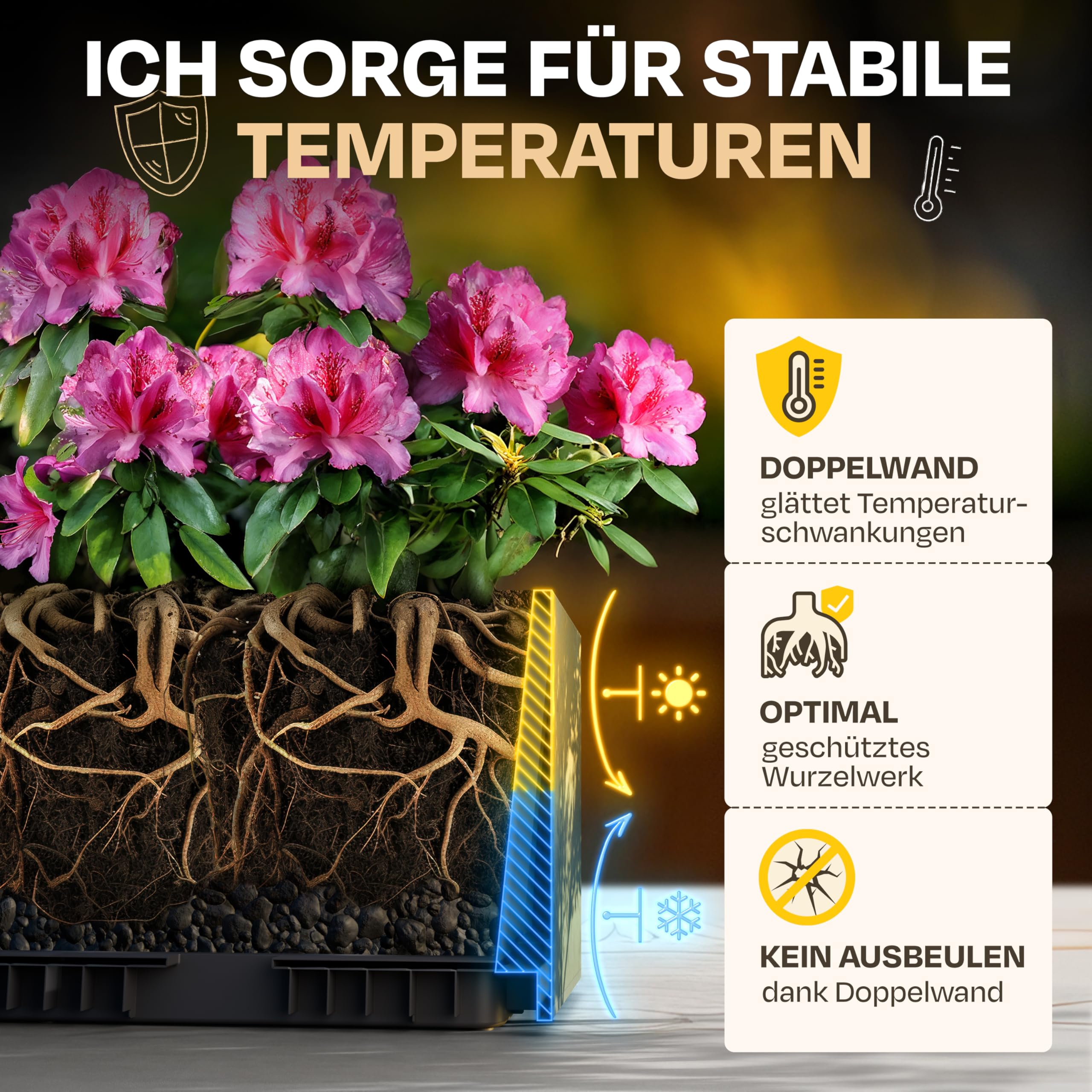 Stenen - Rode - Met waterreservoir Plantenbakken