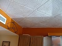 Vista 2 de Lima R30W 20 x 20 Tin Looking Styrofoam Glue Up - Azulejo de techo blanco Euro-Deco Ceilings, Inc.