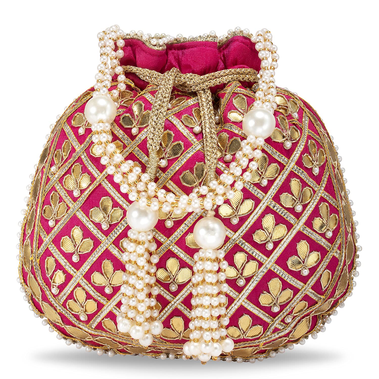 Aheli Embroidered Potli Bag Gift for Women Handmade Ethnic Purse Evening Handbags Stylish Bridal Fashion Clutch Bag