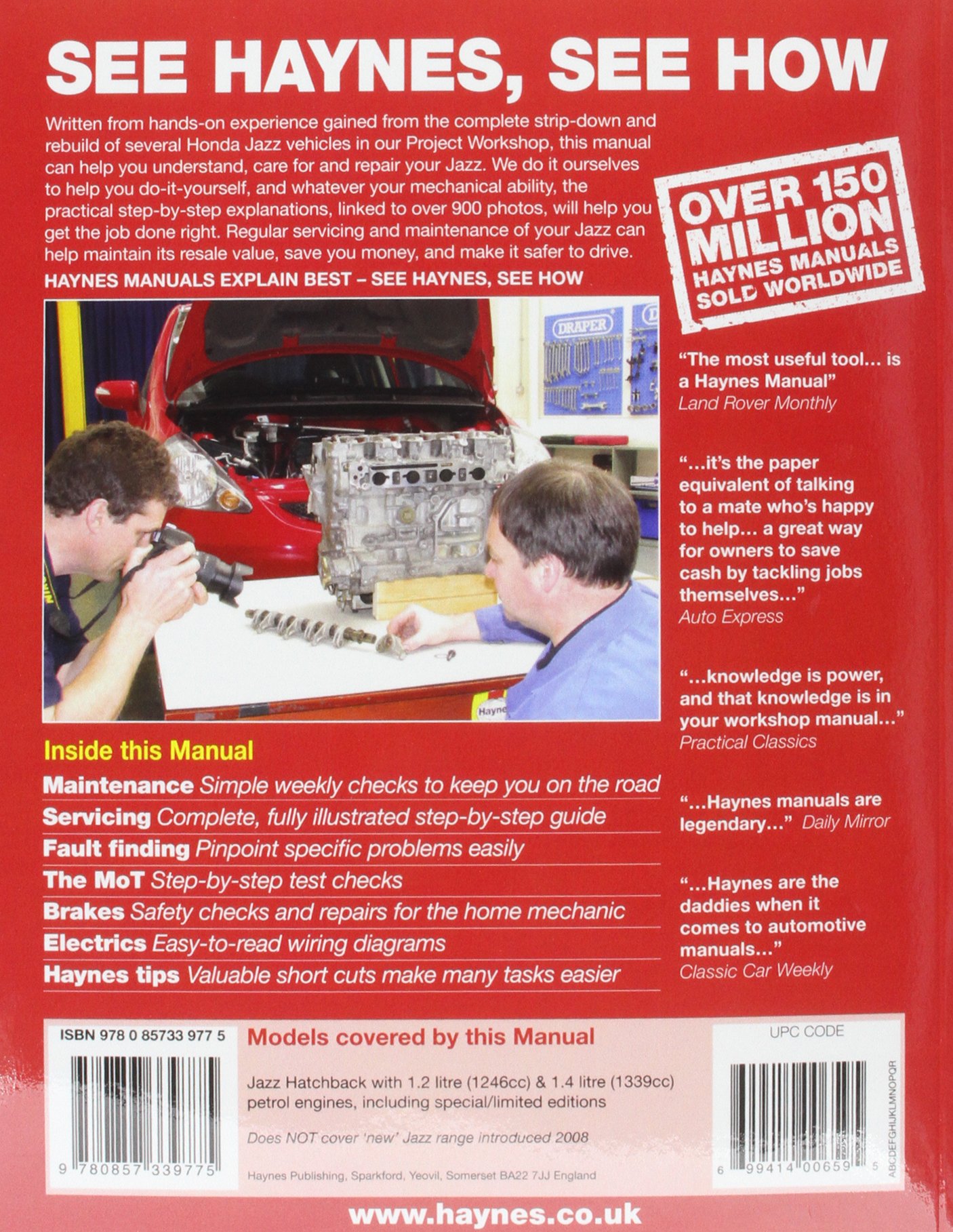 Honda Jazz (02 - 08) Haynes Repair Manual