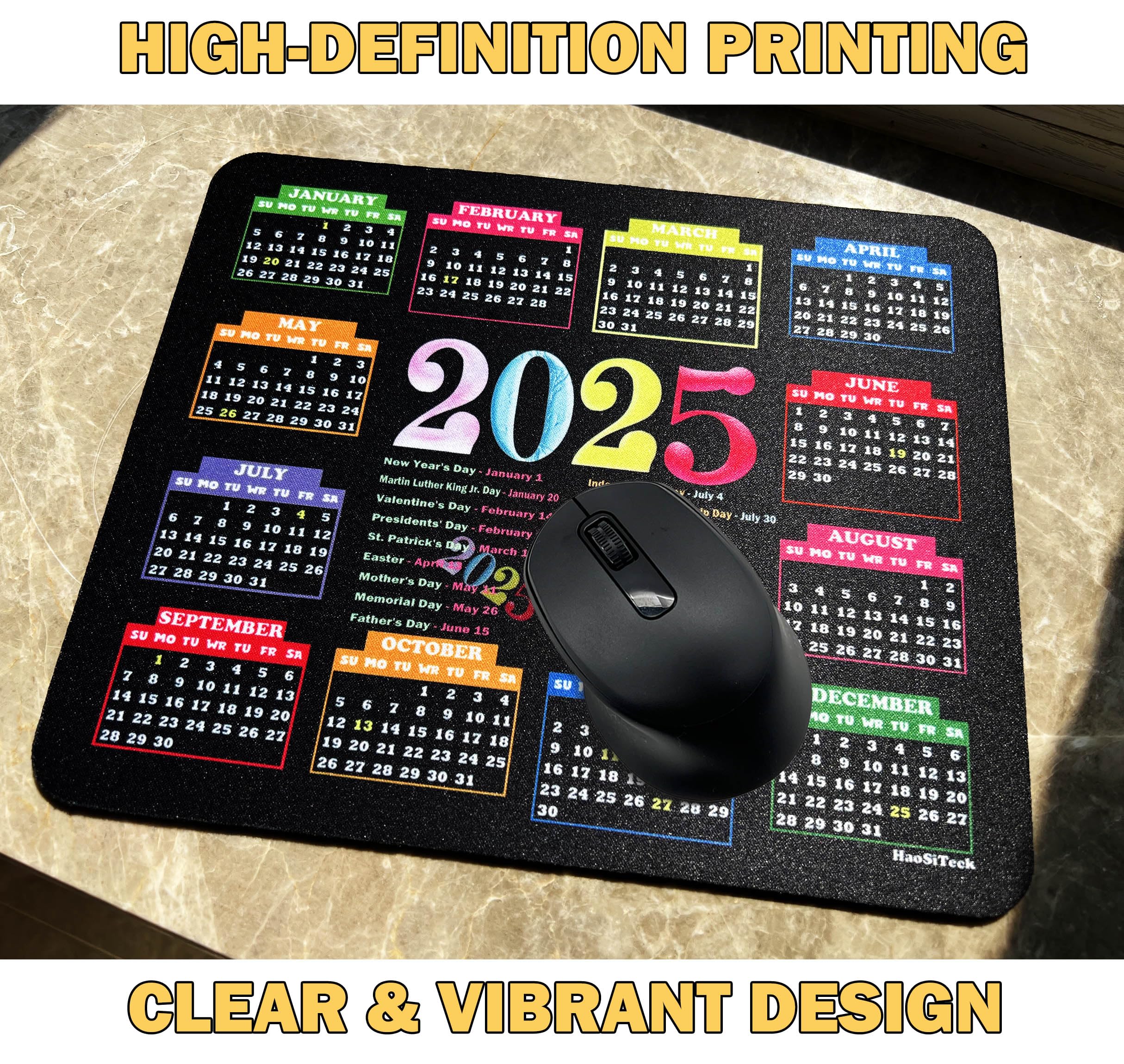 2026 Mouse Pad Calendar,Computer Mouse Pads Calendars Non-Slip Rubber Desk Mat Mousepad Gaming Office Keyboard Mat (9.45x7.87 In - Foto 10