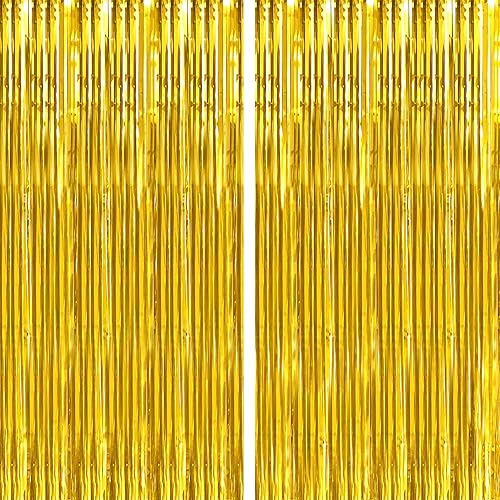 BTSD-home Cortina de flecos de aluminio negro telón de fondo metálico para cabina de fotos cortinas de puerta de oropel para Halloween cumpleaños