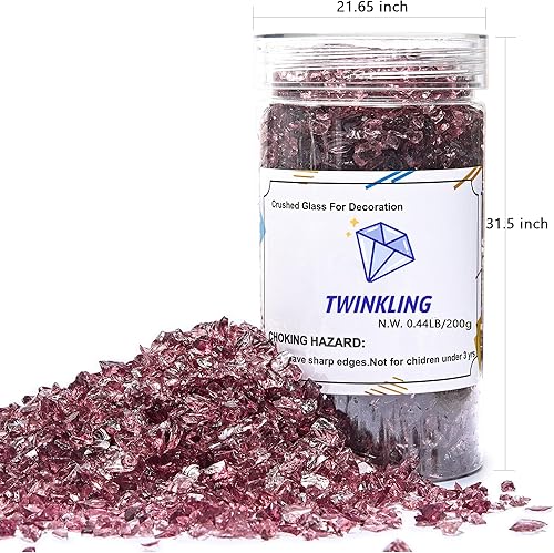 Miniatura 5 de TWINKLING Vidrio triturado de alto brillo, vidrio roto, chips de gemas de vidrio para bricolaje, arte de resina, arte de epoxi, arte de uñas,
