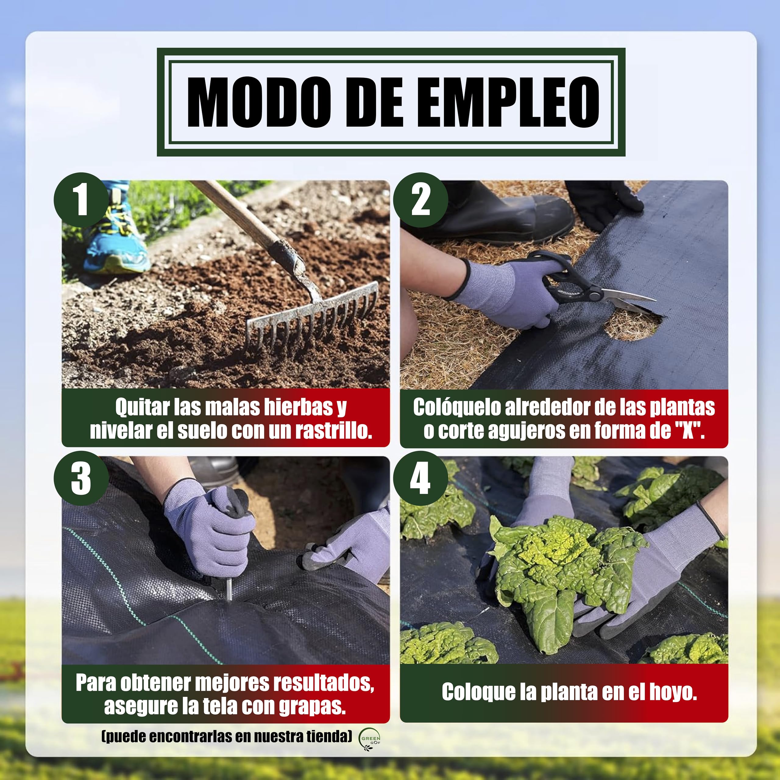 Malla Antihierbas Premium 1x50m, 130g/m² - Ultra Resistente. Varios Tamaños. Alta Estabilización UV, Permeable y Transpirable - contra Las Malas Hierbas. Geotextil para Jardín y Terraza.