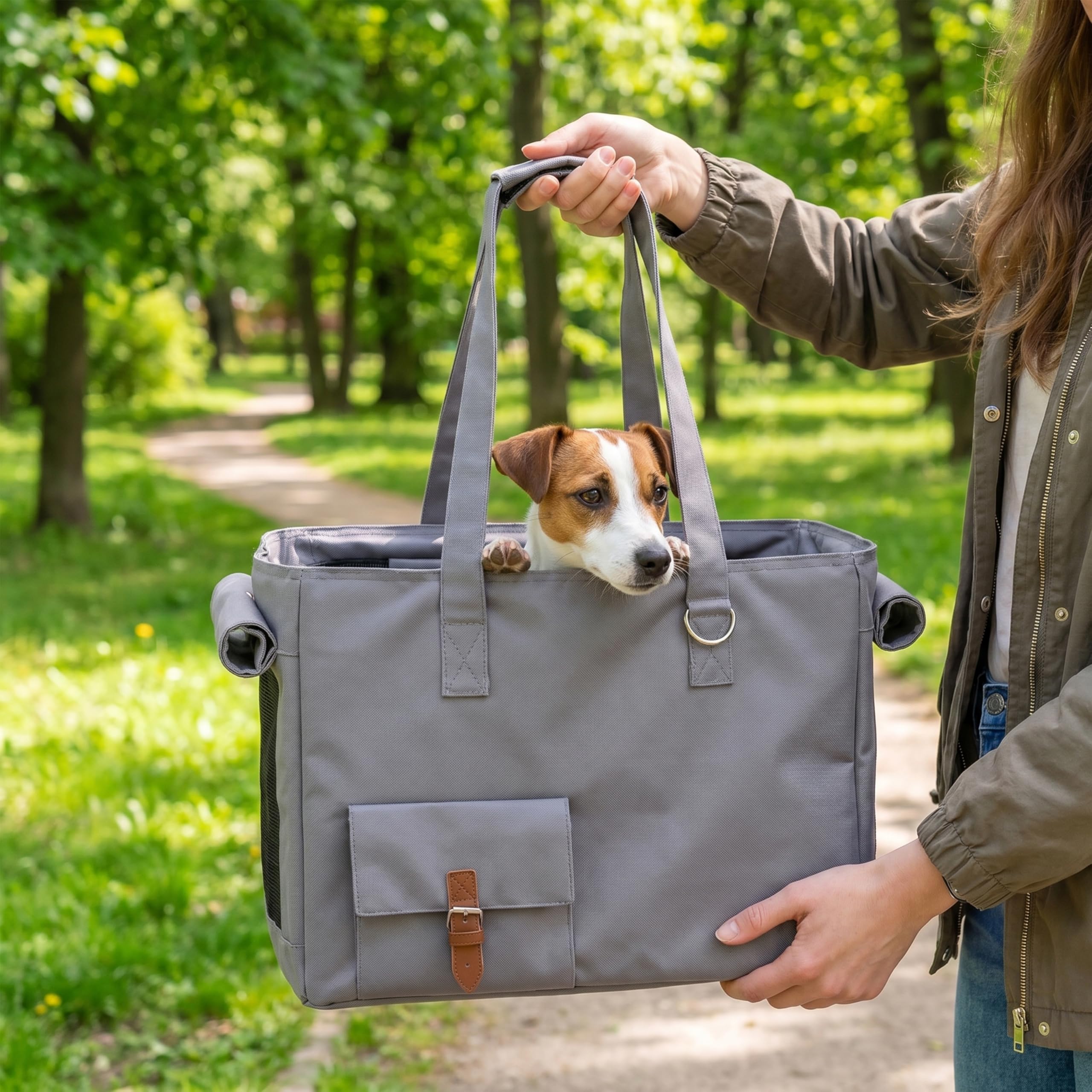 Ferplast Trasportino per Cani JETSET, Trasportino Gatto, Zaino per Cani, Cinghia di Sicurezza, Max 12 kg, 40 x 20 x h 30 cm
