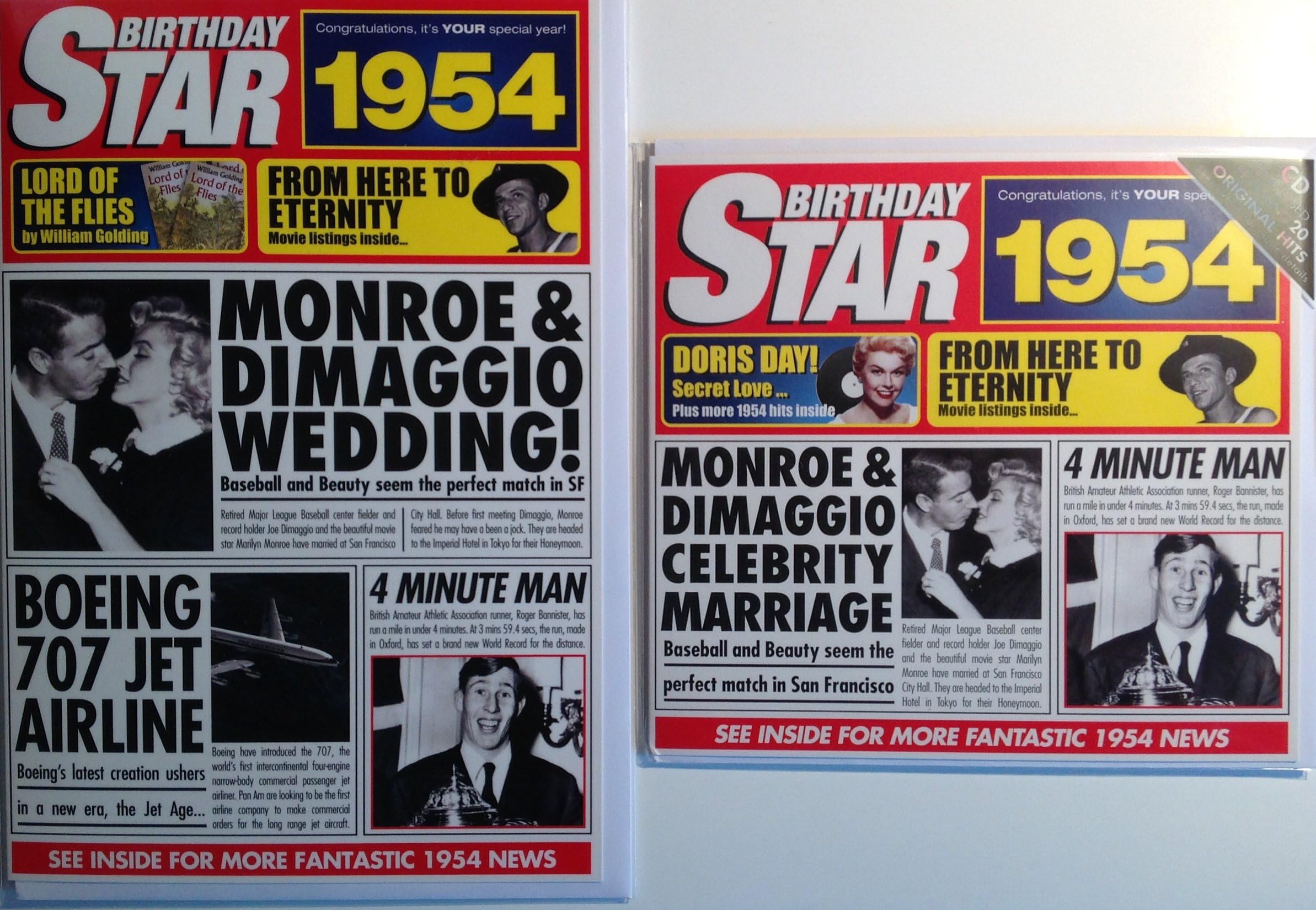 1954 Birthday Gifts- 1954 Birthday Star DVD, CD and Birthday Card