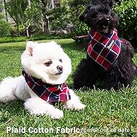 Vista 4 de Bandanas a cuadros ajustables para perros, 1 pieza, bufanda de pañuelo triangular de algodón suave lavable para perros y gatos pequeños, medianos
