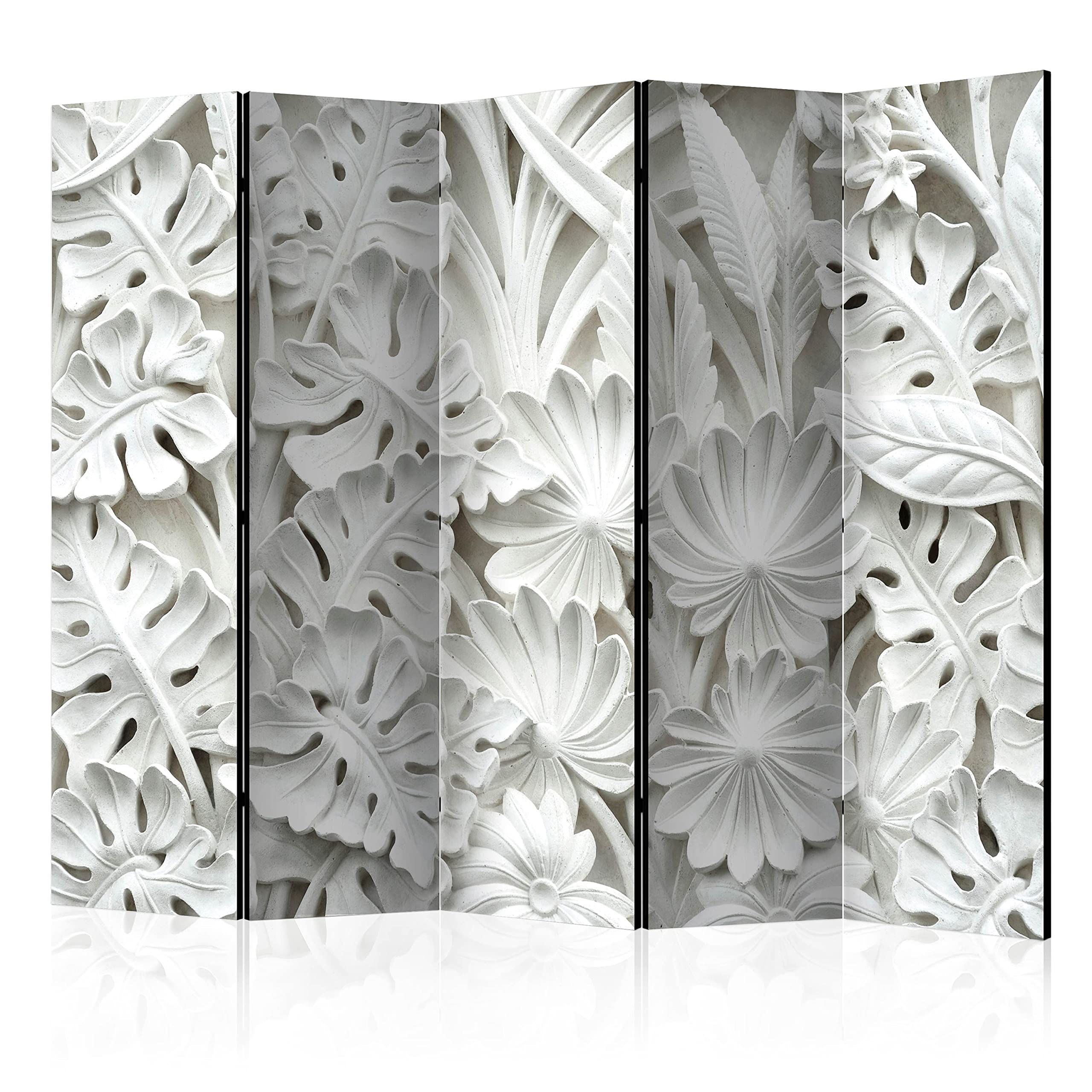murando - Paravento da Interno Fiori 225x172 XXL 5 Parti - Stampa Bilaterale - Pannelli Fonoassorbenti - Divisoria Separe per Ufficio Paraventi Decorazioni Moderno Soggiorno - Foglie f-B-0058-z-c